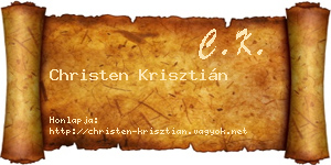 Christen Krisztián névjegykártya